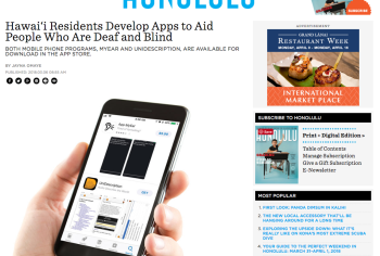 Screenshot of the Hawai‘i Residents Develop Apps to Aid People Who Are Deaf and Blind article