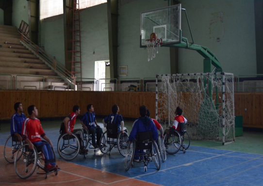 Wheelchair basketball game Photo section image