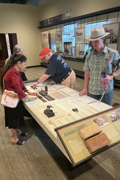 Photo of Testing Audio Description: This table of tactile models was put to the test by our American Council of the Blind volunteers studying the impacts of AD at Pullman National Historical Park.
